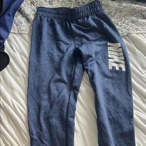 Nike Kids Navy Joggers with White Logo